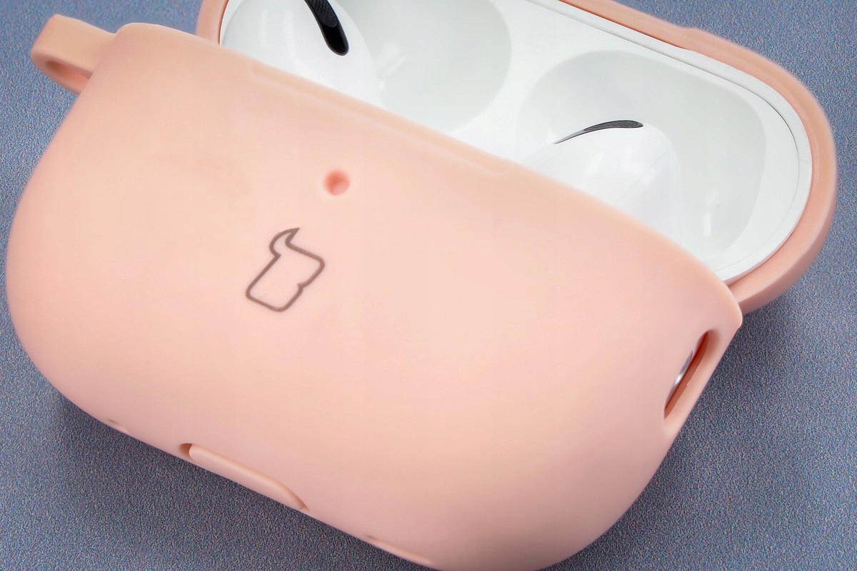 Silikonowa obudowa na słuchawki Bizon do AirPods 1/2, etui, cover, case Kolor dominujący różowy