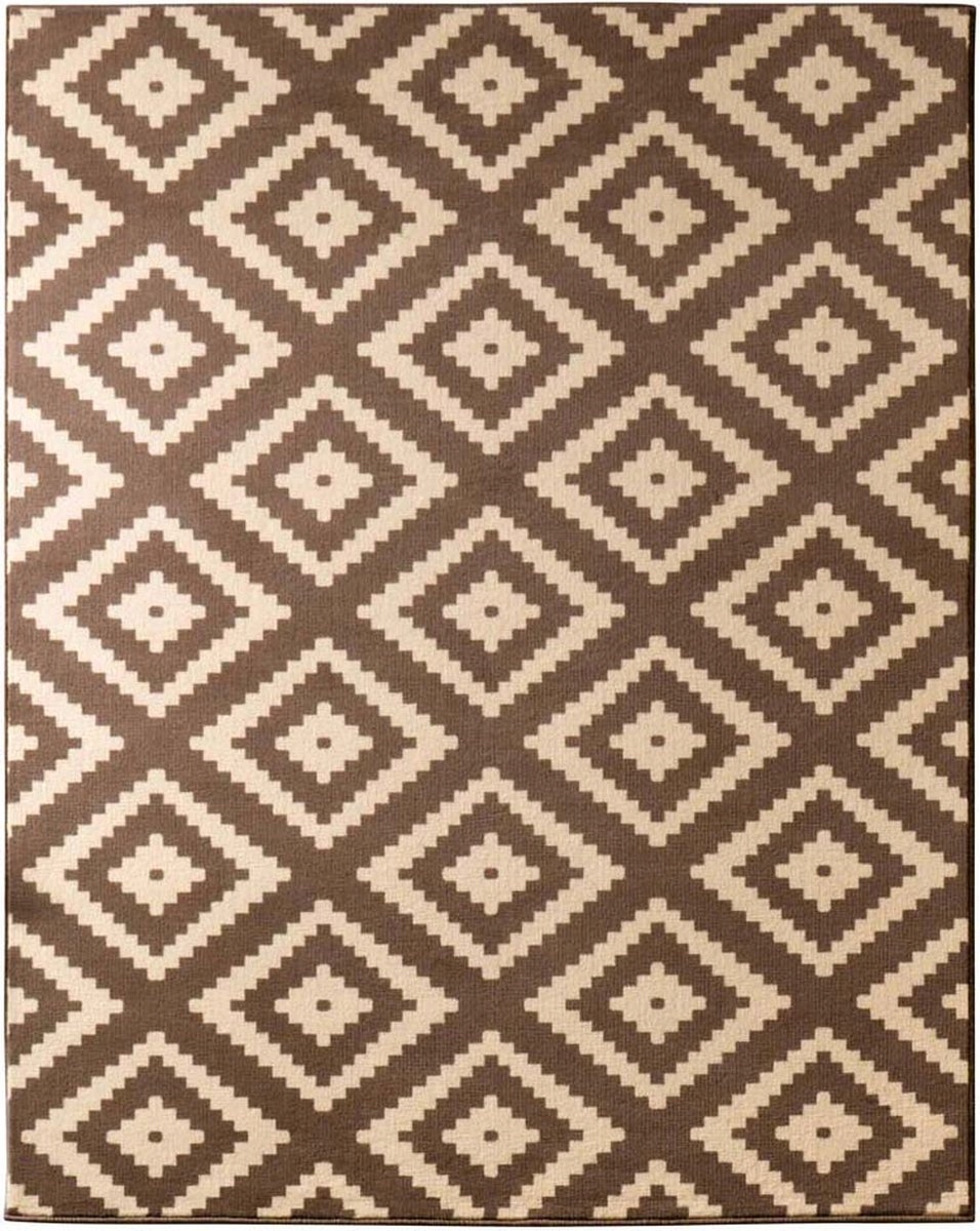 Moderní hnědobéžový koberec do obývacího pokoje, měkký vlas 160 x 230 cm