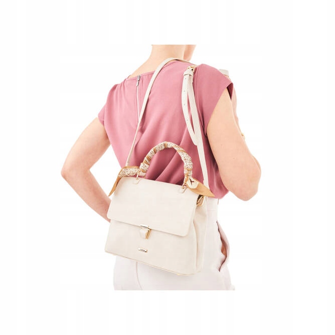 Torebka kuferek damski Rieker H1605-60 beige Wzór dominujący bez wzoru