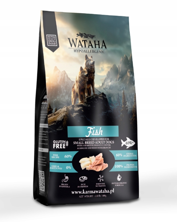 Wataha Hypoallergenic Karma Sucha Dorosły Małe Rasy Ryba Z Ryżem 6KG