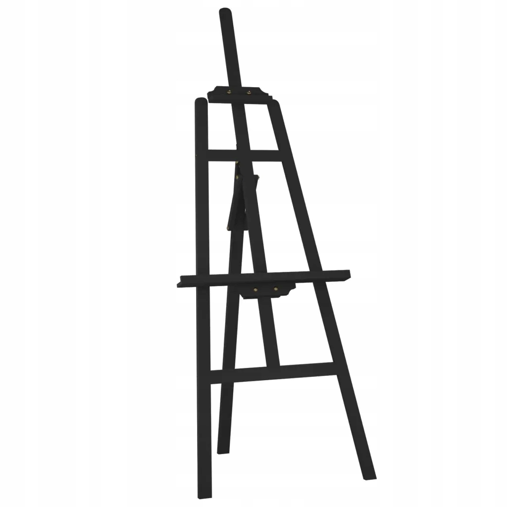 Malířský stojan z masivního borovicového dřeva, černý, 53,5 x 95 x 127 cm