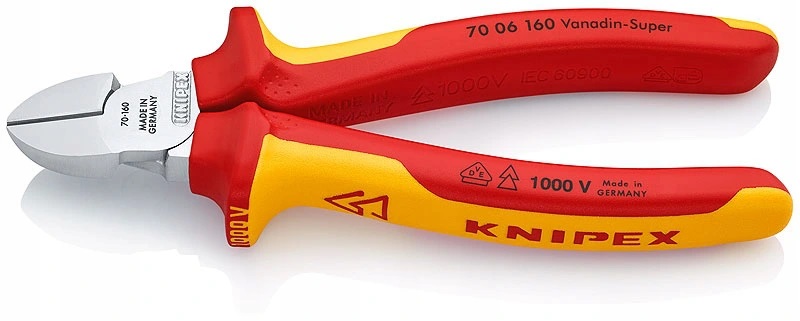 KNIPEX 00 20 12 zestaw szczypce SAFETY PACK 3 szt. Informacje dodatkowe certyfikat 1000V hartowane szczęki