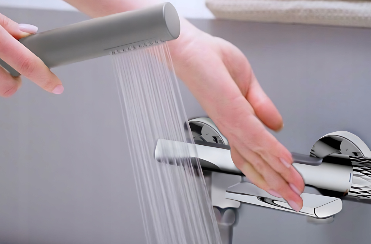 BATERIA WANNOWA PRYSZNICOWA ŚCIENNA Z MIESZACZEM VALVEX POLSKA DECOR CHROM Linia Decor