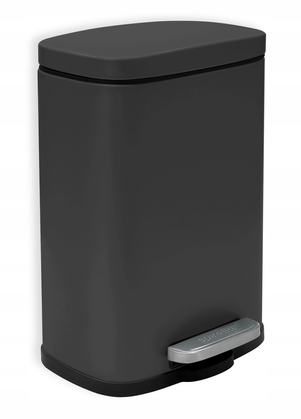 Levně Spirella pedálový odpadkový koš Akira, matná černá ocel, 5 L