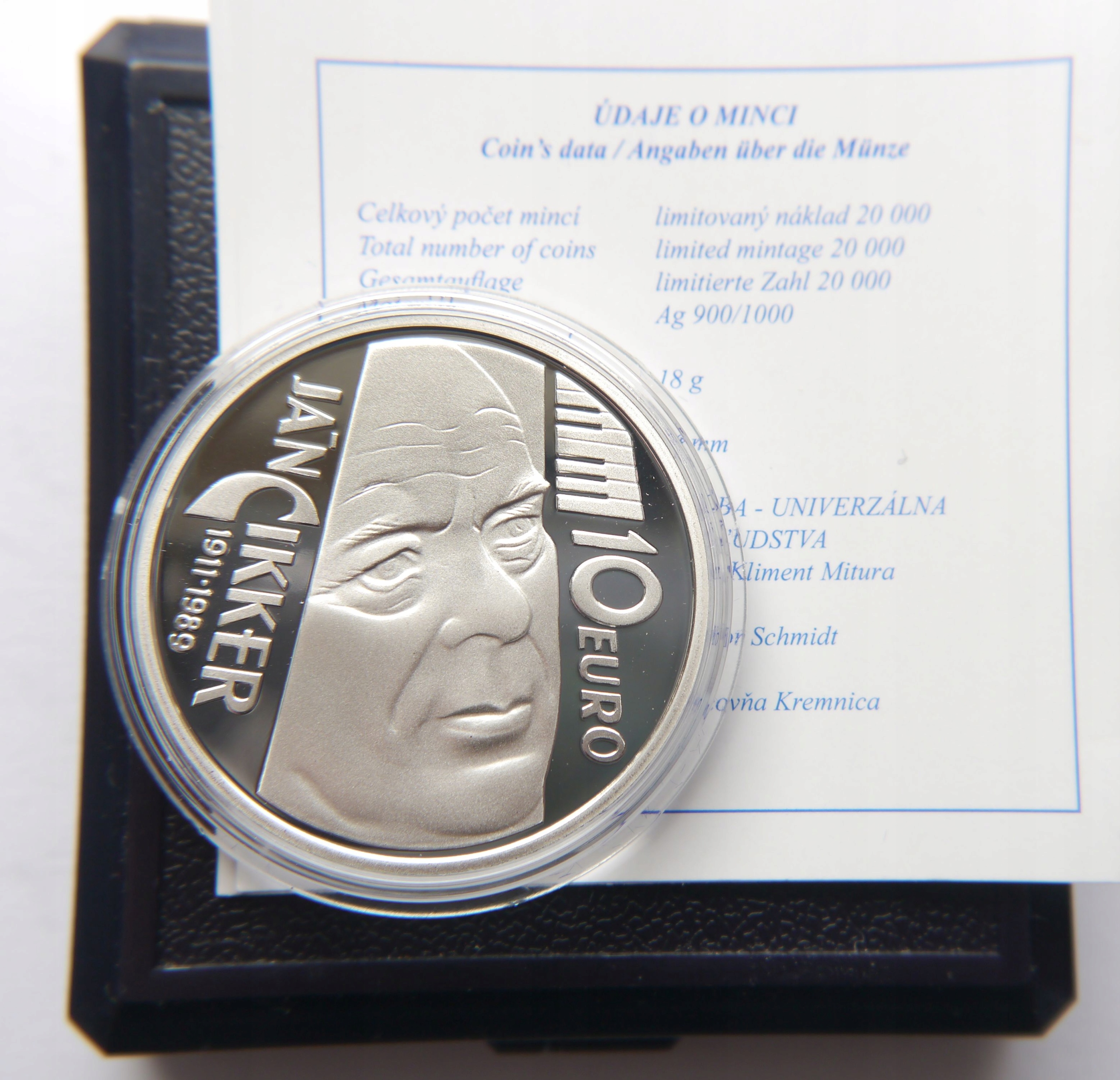 SŁOWACJA 10 EURO 2011 PROOF CIKKER MUZYKA SREBRO