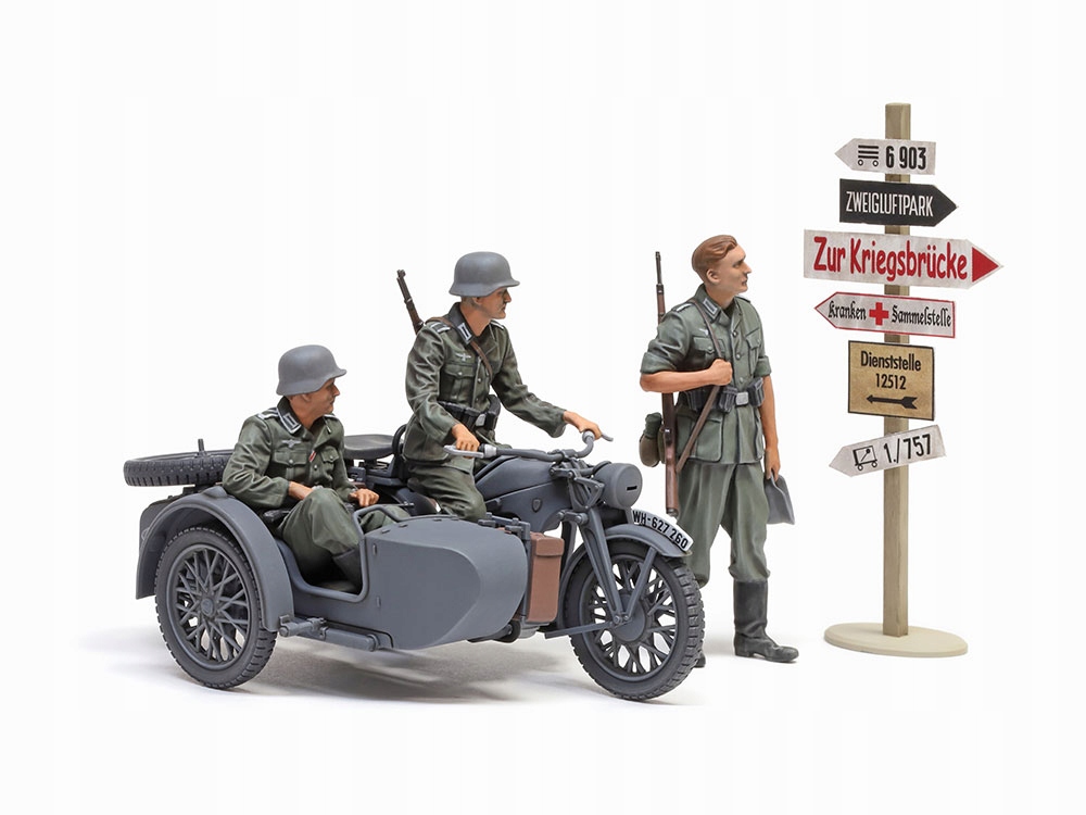 Vojenská motorka Zundapp Ks 600 model 35384 Tamiya