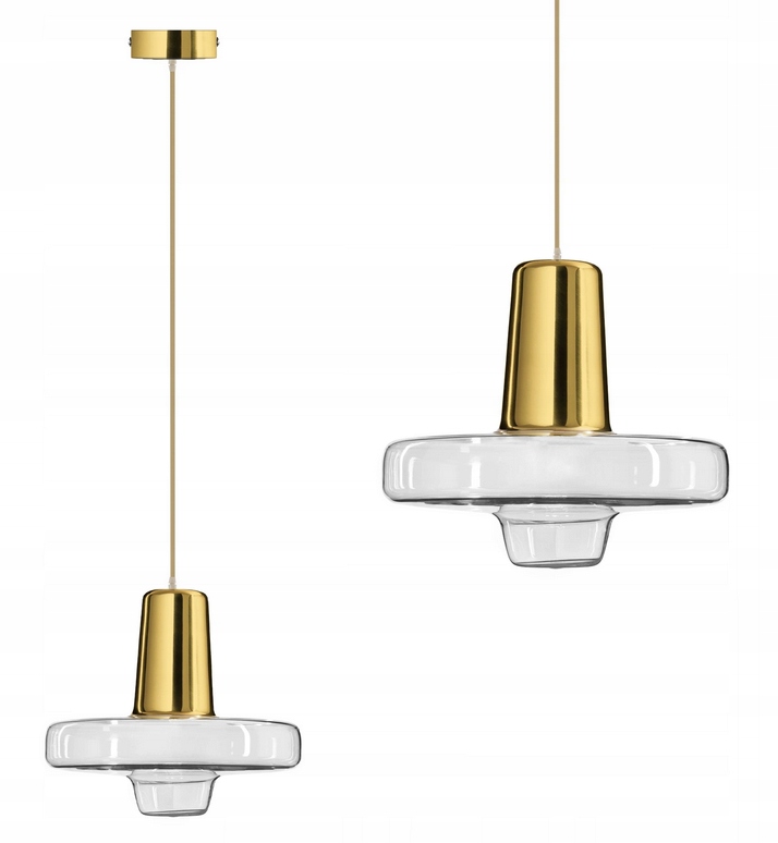 

Lampa Metalowa Gold Wisząca Sufitowa Szklana Led