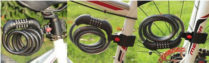 BLOKADA ROWERU NA SZYFR KOD SOLIDNE ZAPIĘCIE ROWER ZABEZPIECZENIE KŁÓDKA Model LINKA SZYFR ZAPIĘCIE