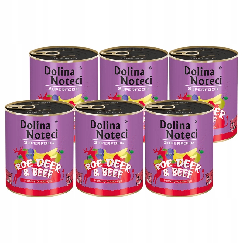 Vlhké krmivo pro psy Dolina Noteci Superfood srnčí a hovězí balení 6 x 800g