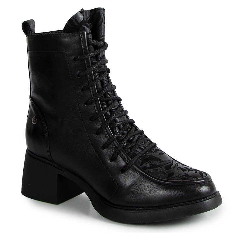 Maciejka N7191-01/00-8 Černé Kožené Kotníkové Kotníkové Boty 39