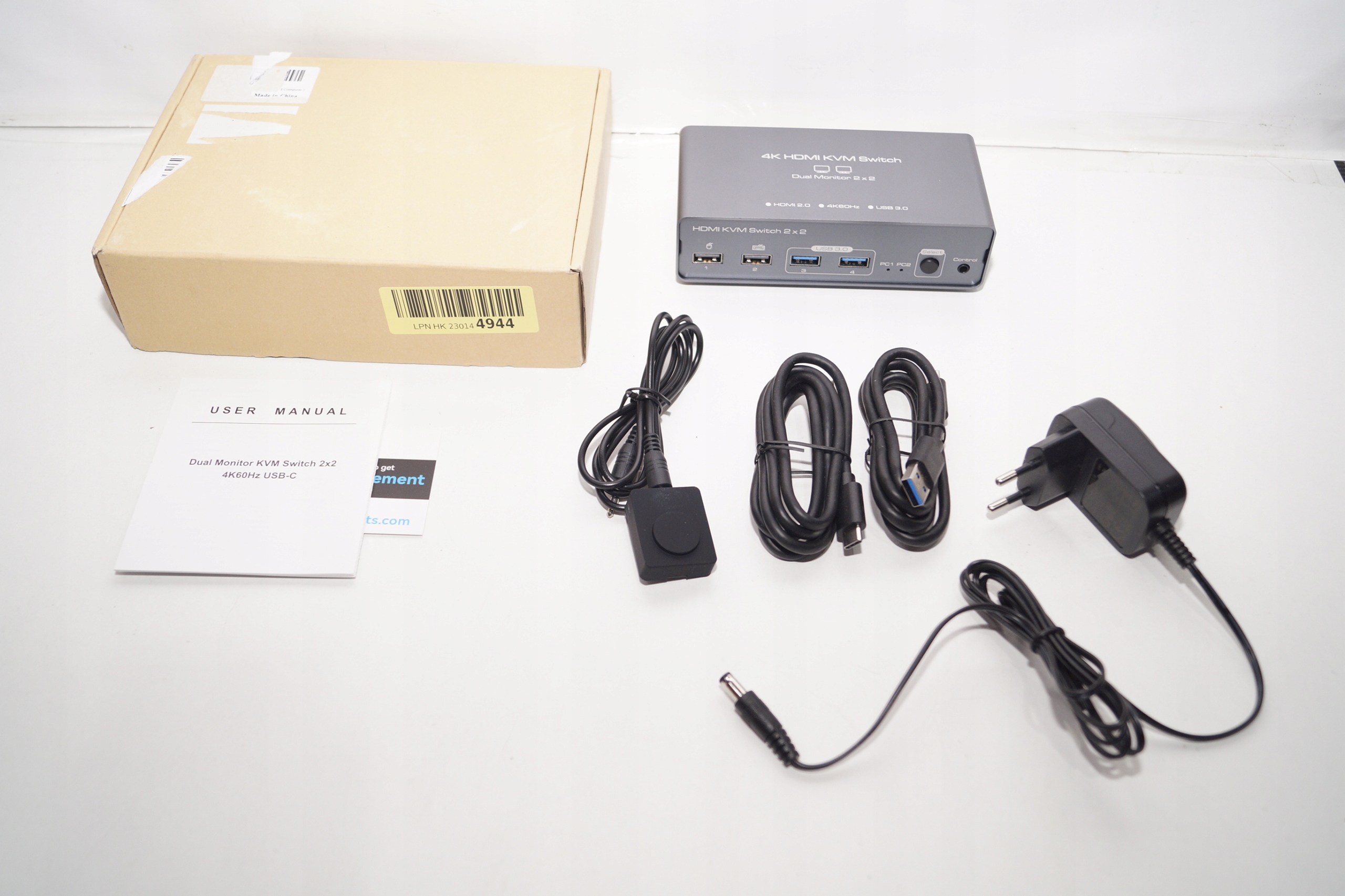 4733 PRZEŁACZNIK 4K HDMI KVM SWITCH USB 3.0 TYPU-C HDMI 2.0 2X2 2 MINITORY Stan opakowania oryginalne