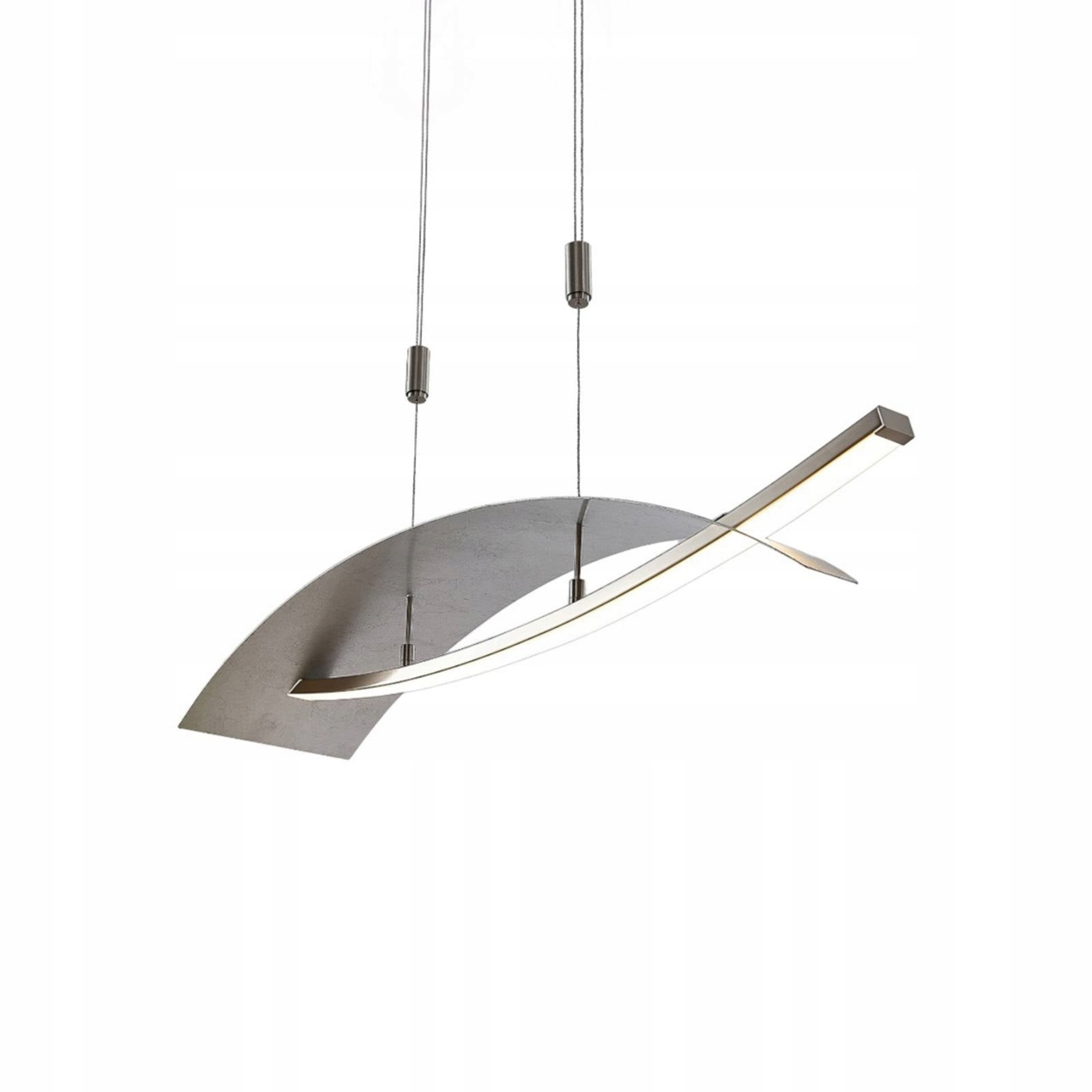 Lampa wisząca Led Lucande Marija, 91 cm, srebrna, ściemniana