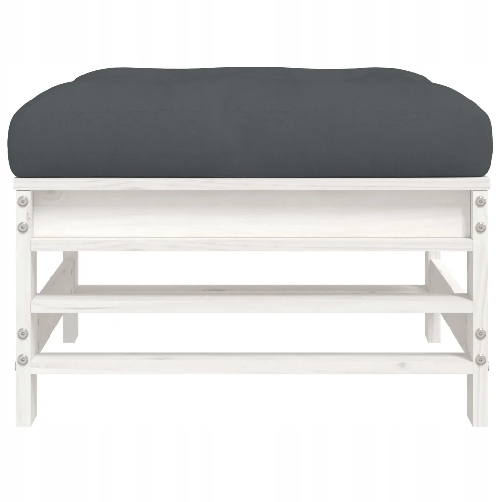 Podnóżki ogrodowe z poduszkami, 2 szt., białe, drewno sosnowe EAN (GTIN) 8720845802998