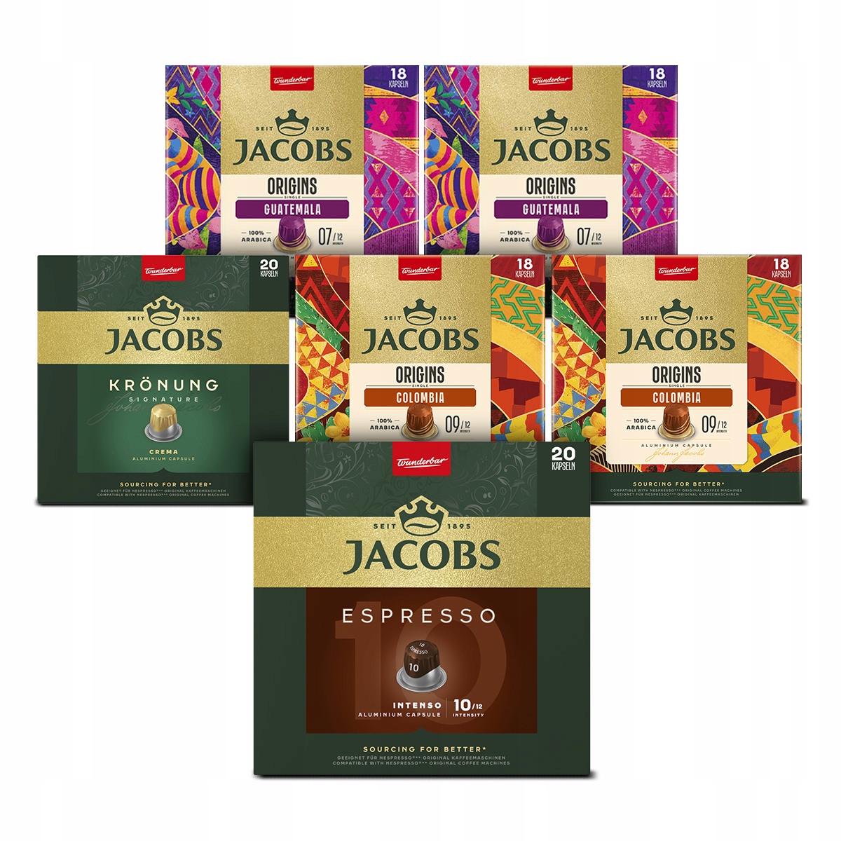 Kapsułki Jacobs do Nespresso(r)* Origins, Espresso, Kronung 6 opakowań