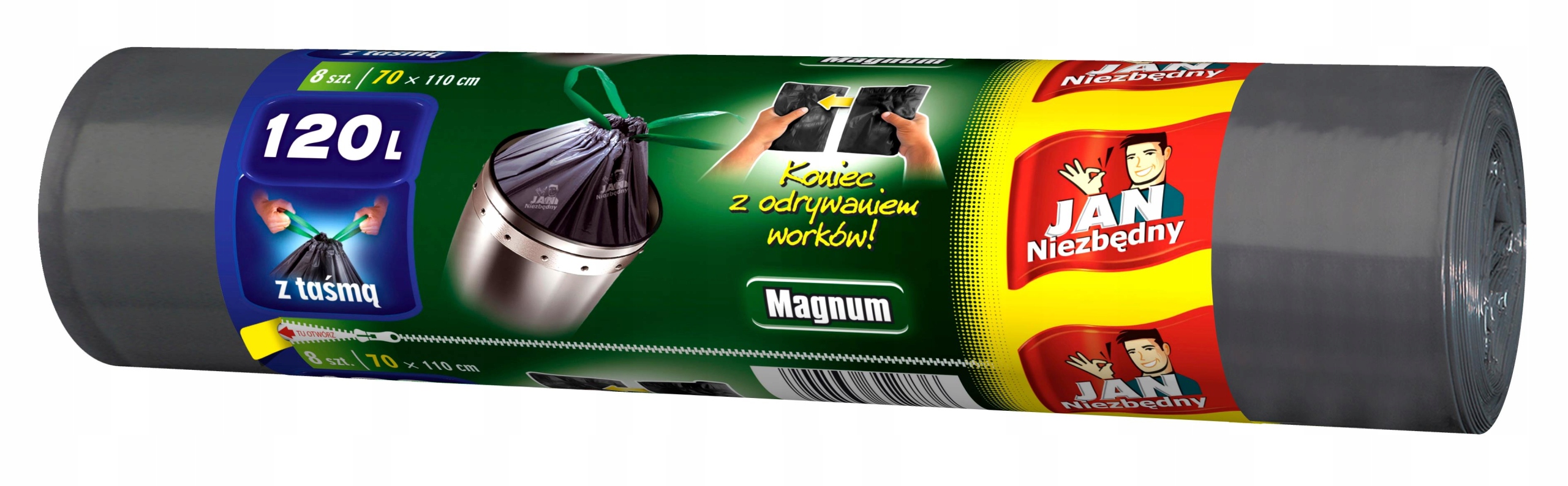 Levně 5X Jan Niezbędny Pytle na odpadky s páskou 120L