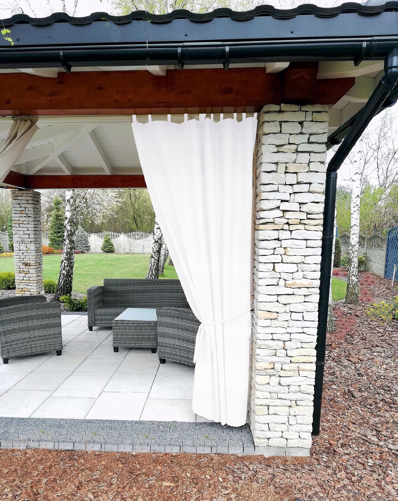 Zasłona ogrodowa do altany tarasu biały 155x200