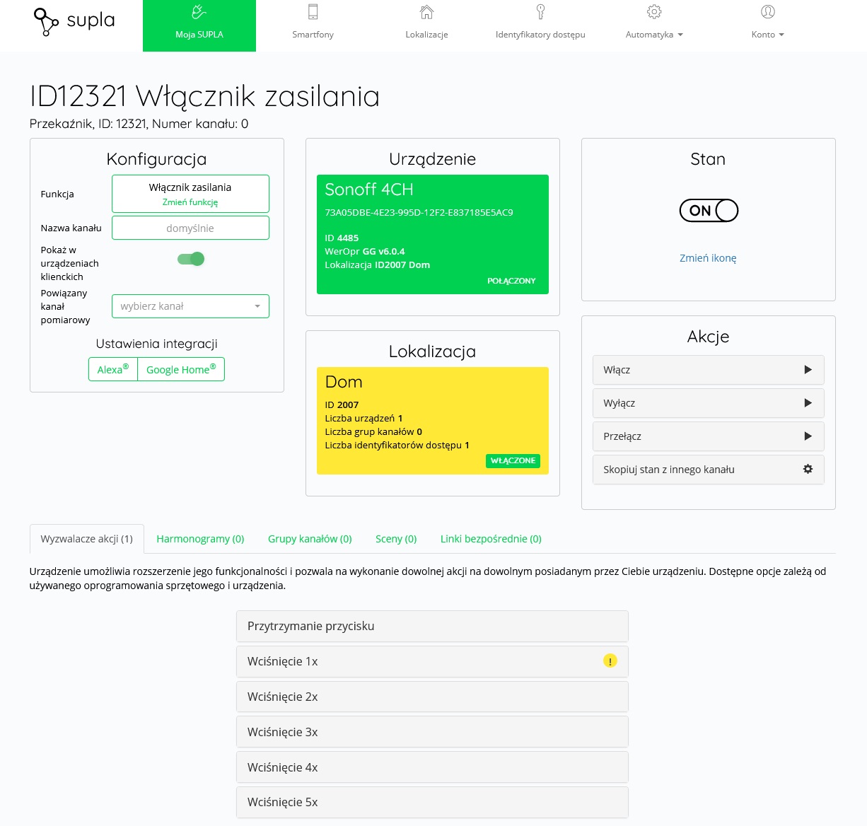 Sonoff 4CH PRO 4 kanały Czujnik Temperatury SUPLA Waga produktu z opakowaniem jednostkowym 0.3 kg