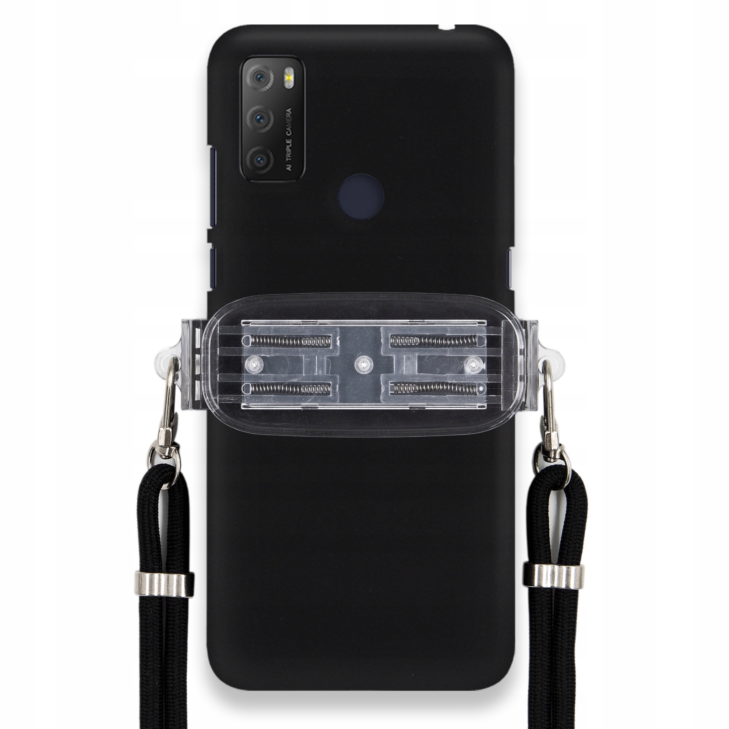 Puzdro Na Alcatel 1S 2021 Mat Čierne Puzdro Univerzálny Držiak Čierna Šnúrka