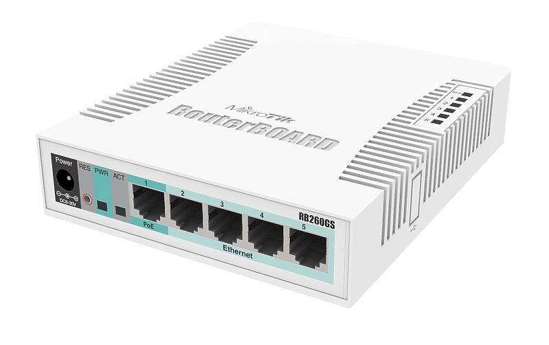 Przełącznik Soho MikroTik RB260GS CSS106-5G-1S 5-portowy Gigabit Ethernet