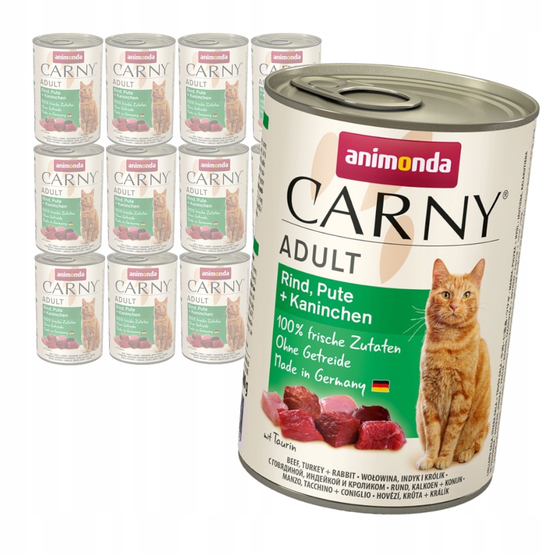 Levně Animonda Carny Adult 12x400g Mokré Krmivo Pro Kočky Hovězí maso Krůta a králík
