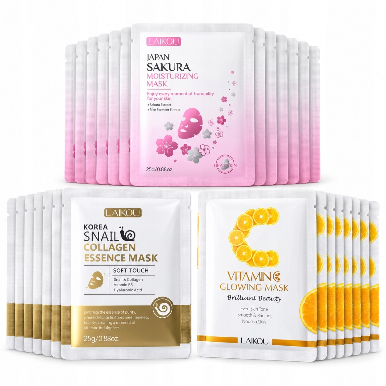 30 x Zestaw Japan Sakura Mask Maseczka do Twarzy Koreańska Pielęgnacja