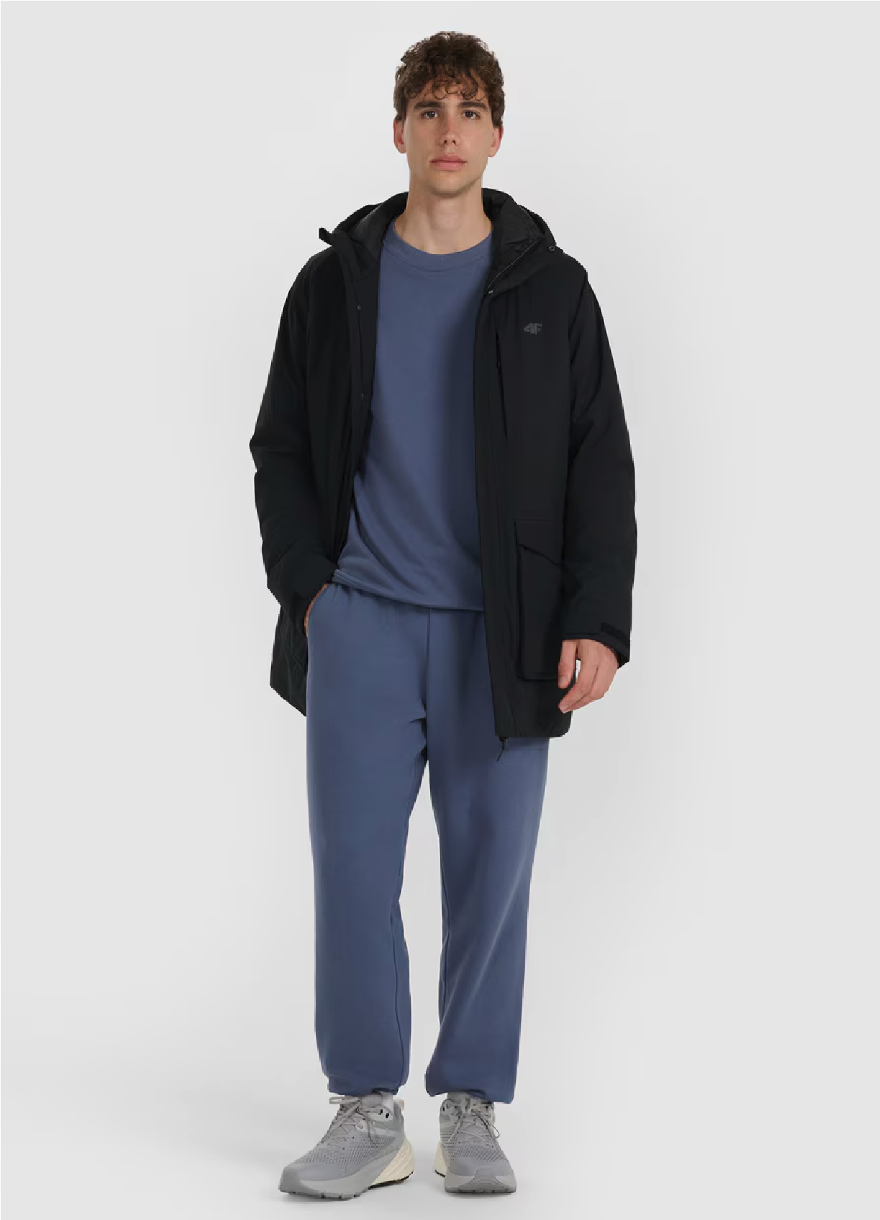 4F Pánská Technická Parka Bunda Neodry M0884 Hluboká Černá L