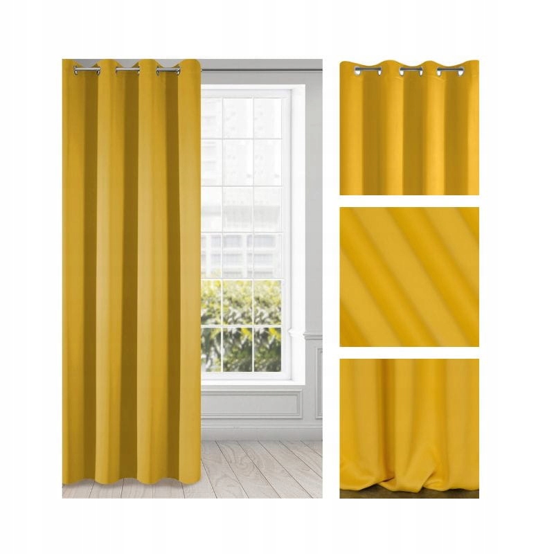 

Eurofirany Zasłona Logan 135x250 musztardowa koła