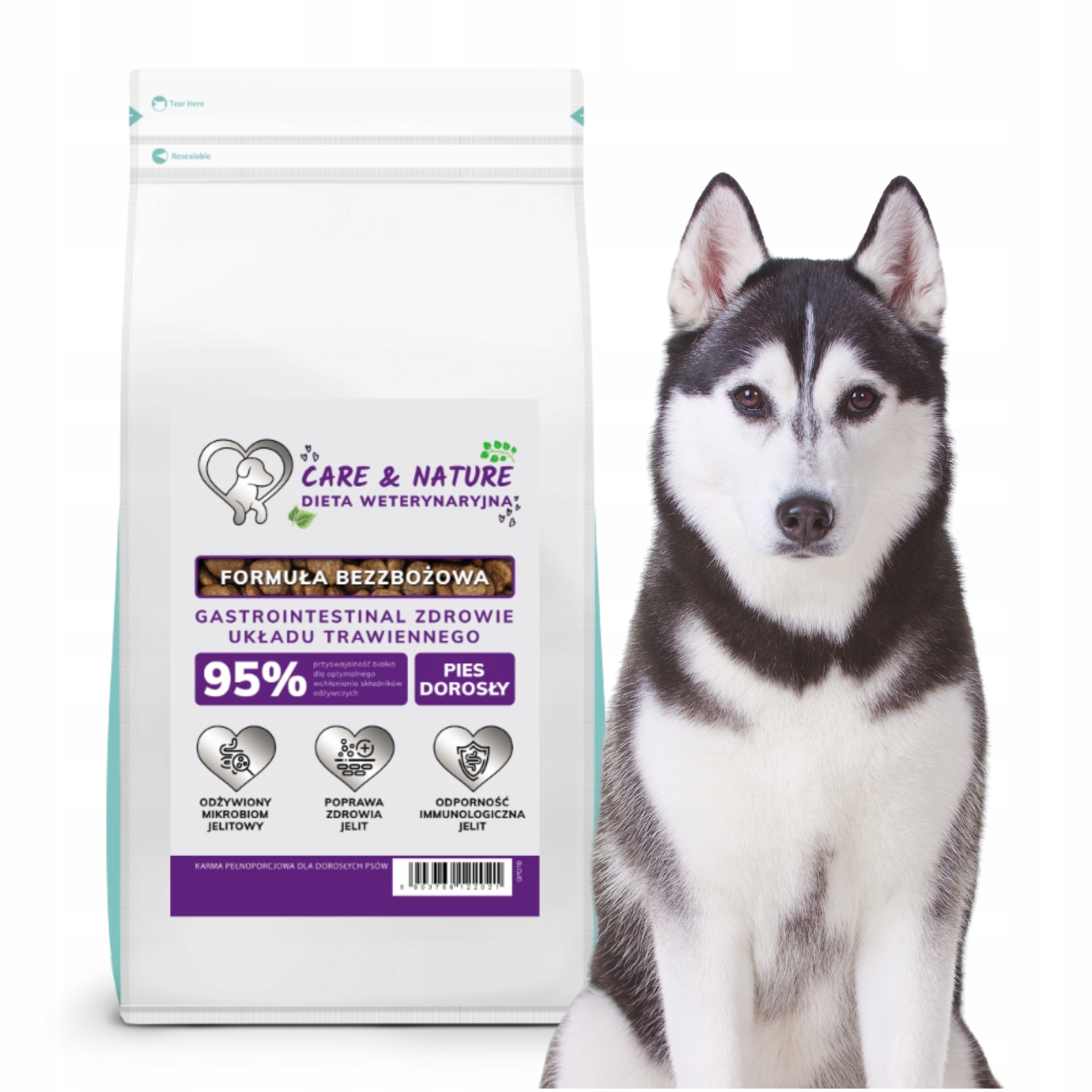 Levně Suché Krmivo pro psy Care and Nature Zdraví trávicího systému 10 kg