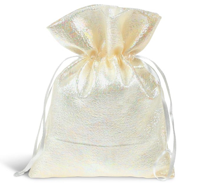 WOREK Z MATERIAŁU NA PREZENT PERŁOWY 13x18cm 5800727 MFP ZŁOTY