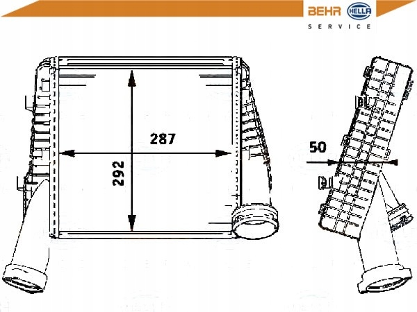 BEHR HELLA INTERCOOLER AUDI Q7 4.2 TDI (4L) Producent części Behr Hella Service