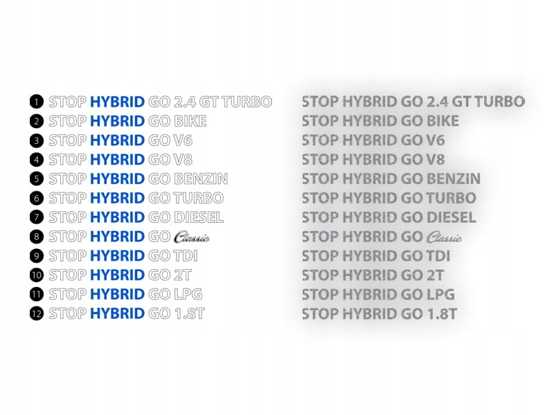 STOP HYBRID GO... - Naklejka na samochód na auto ODBLASKOWA
