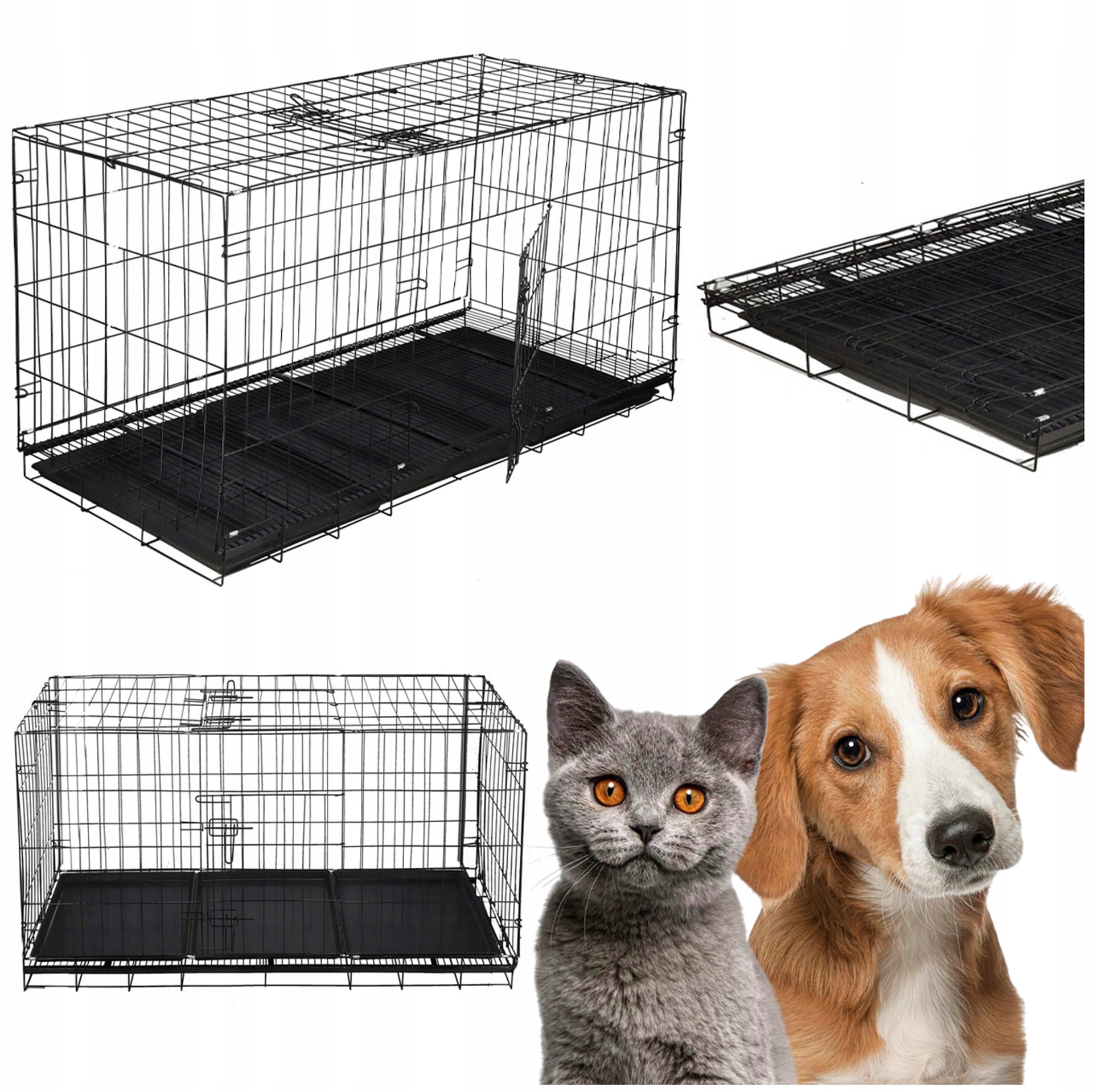 Klatka Kojec Dla Psa Psów Kota Mocny Wybieg Metalowa Składana 130x60x70m