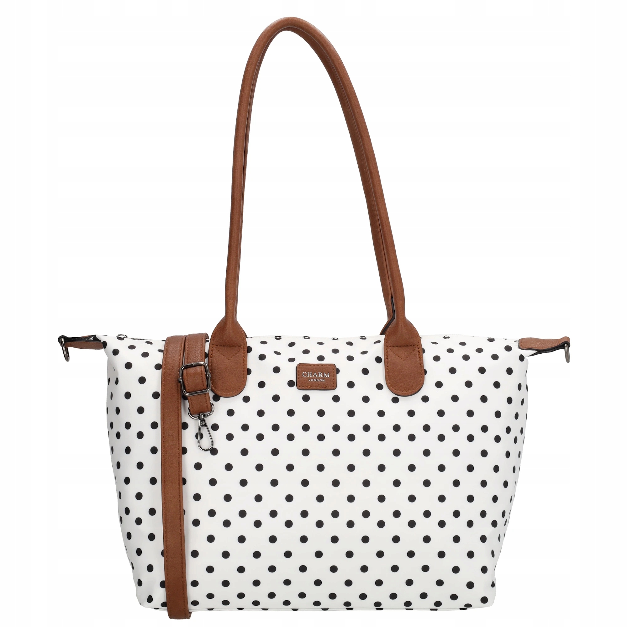 Shopper kabelka Charm London Buckingham 15,5L bílá s puntíky