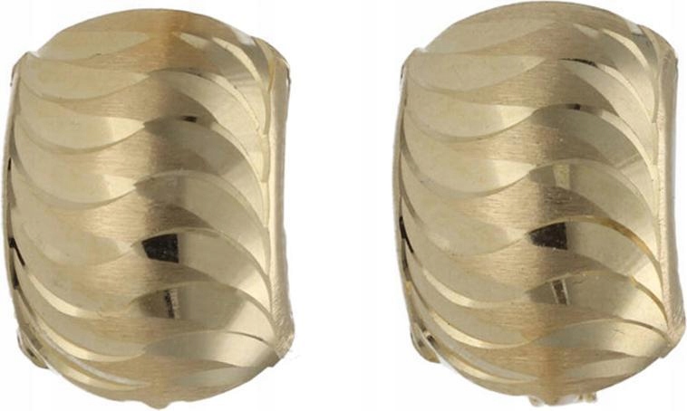Zlaté náušnice 585 ks, vzorované lístky, elegantní vzor pro ni 14kt