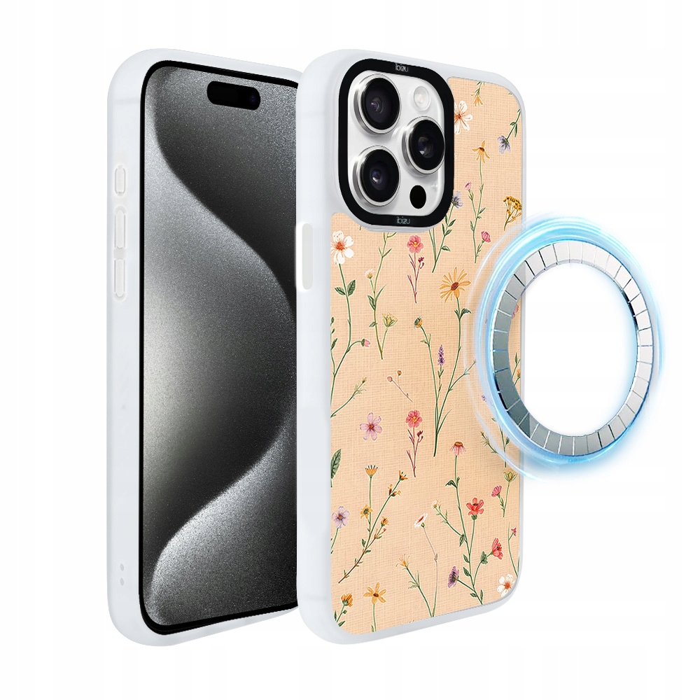Pouzdro pro iPhone 15 Pro Max Ibizu DropGuard Matt s MagSafe, korálová louka