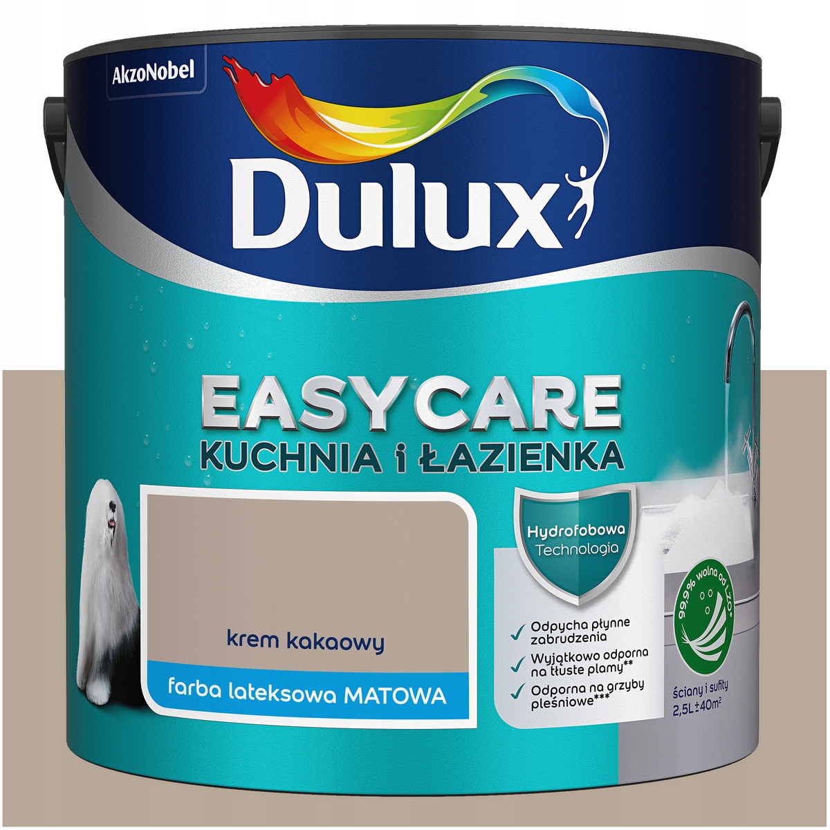 Farba do ścian Dulux EasyCare Kuchnia i Łazienka Krem kakaowy 2,5L