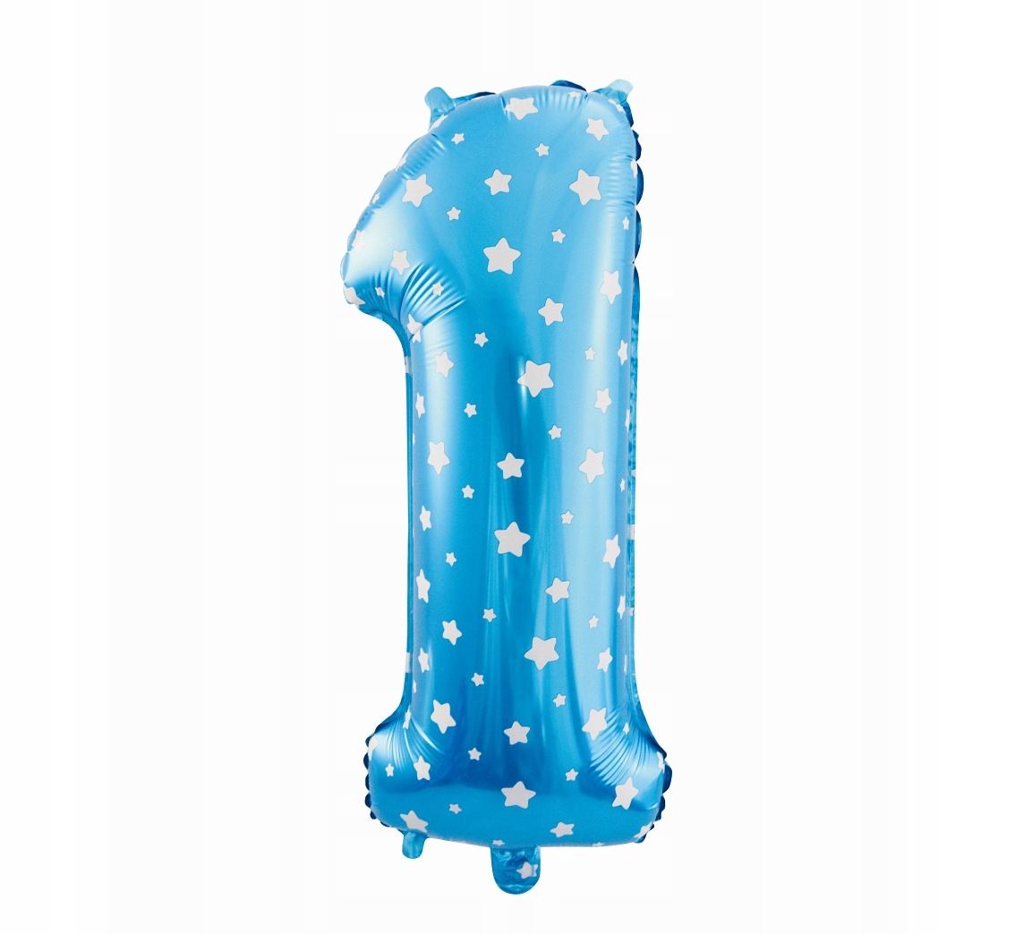 

Balon foliowy Cyfra 1 niebieska w gwiazdy 61 cm