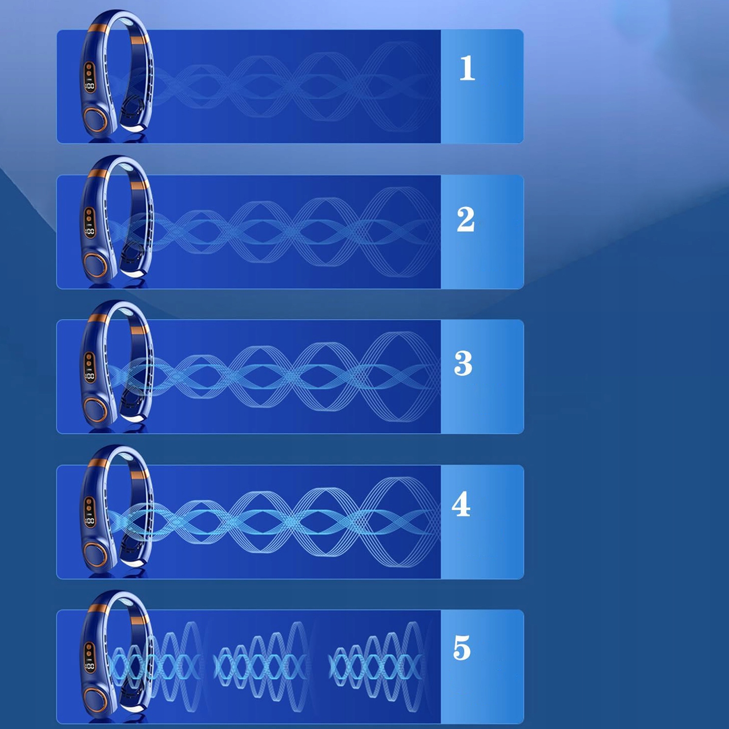 MOCNA WENTYLATOR MINI WIATRAK NA SZYJĘ KLIMATYZATOR BEZPRZEWODOWY 1800mAh Model WENTYLATOR