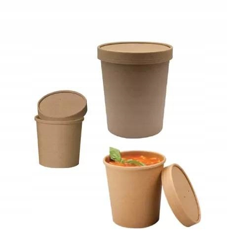 

Zestaw miska wieczko papierowe kraft 450ml 50szt