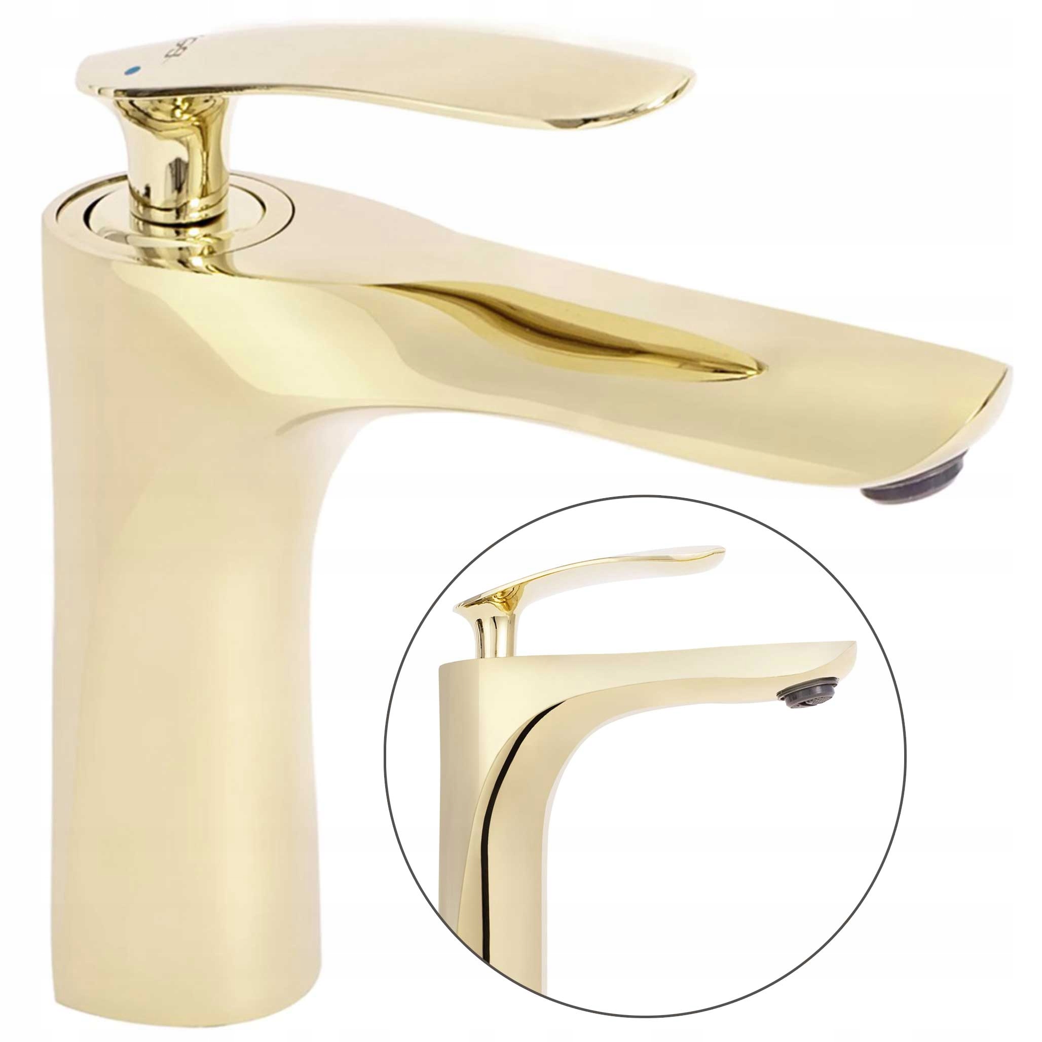Nízka umývadlová batéria Rea Orbit Gold Zlatá lesklá na umývadlo