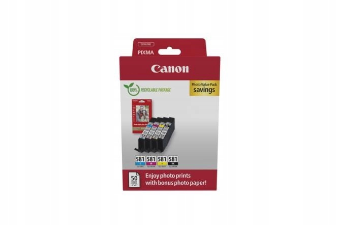 Canon Cartridge CLI-581 Bk/ C/ M/ Y Photo Value 2106C006