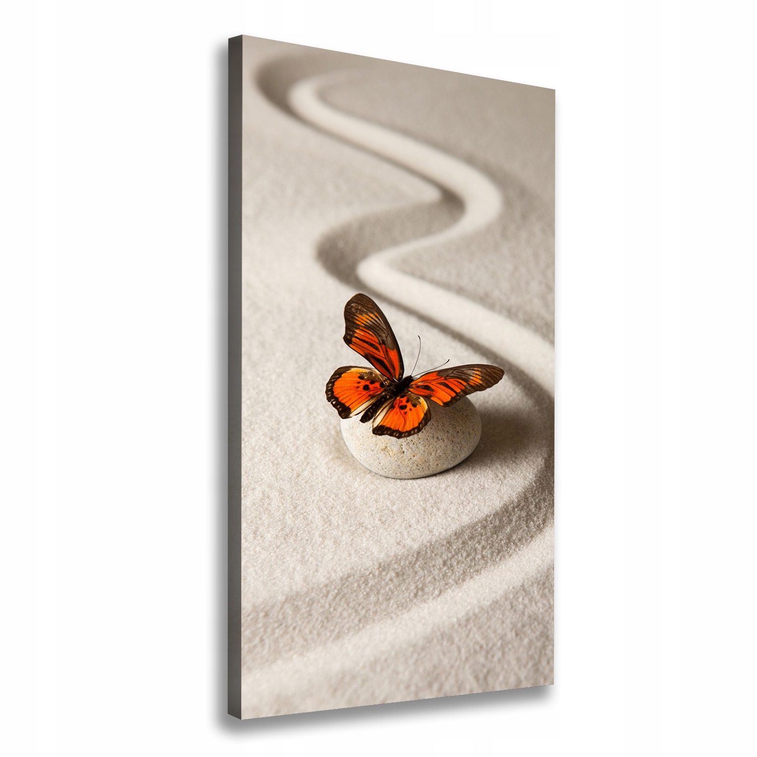 

Foto obraz na płótnie Kamień zen i motyl 70x140 cm