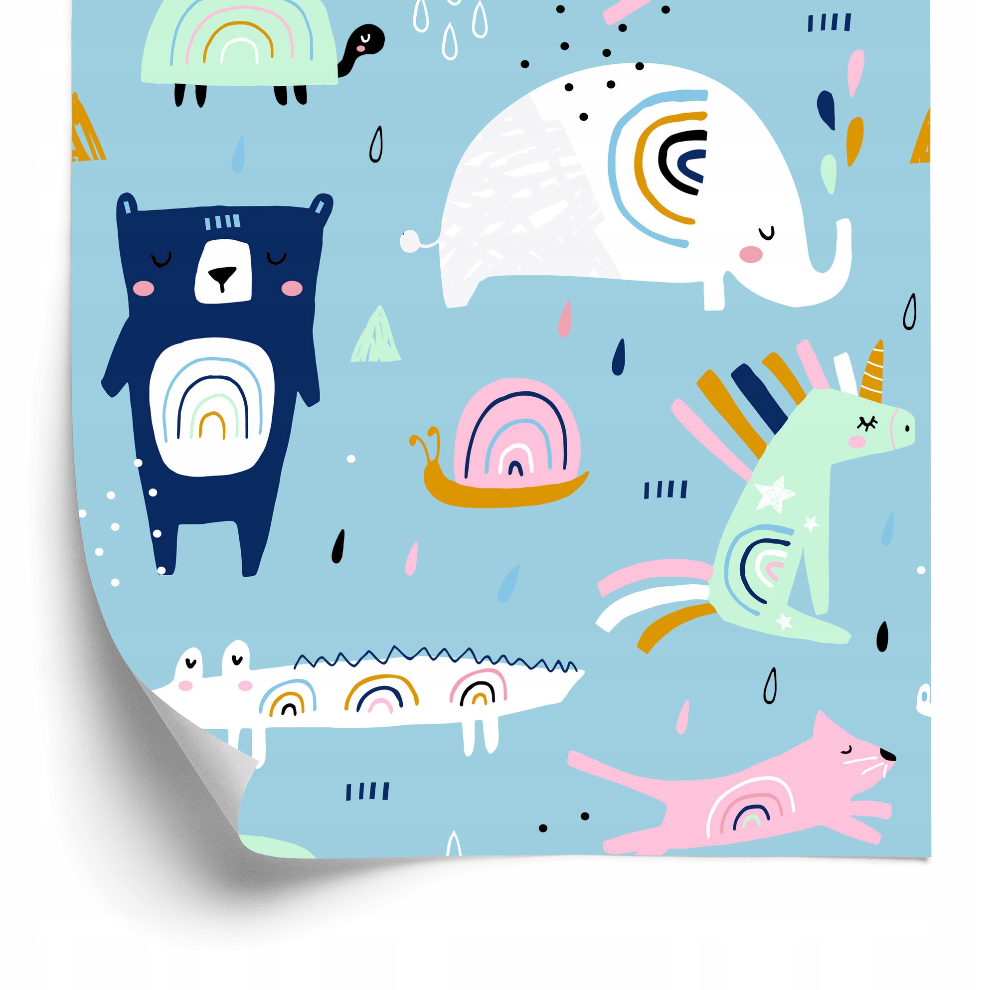 Tapeta pre deti Dúhové zvieratká vo sne 50 x 1000 cm