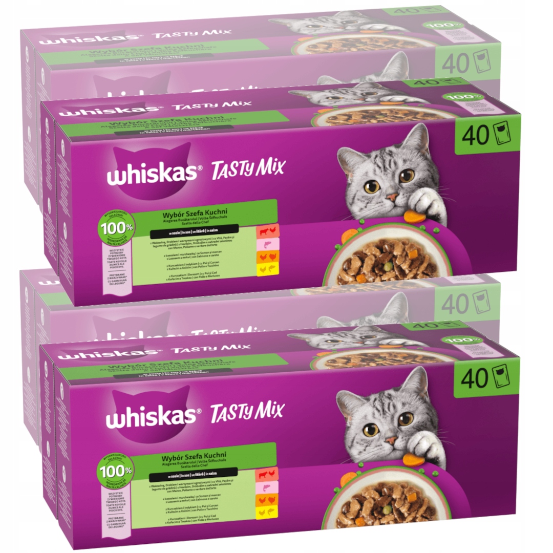 Whiskas Tasty Mix 160x85g Mokra Karma Dla Kota Wybór Szefa Kuchni W Sosie
