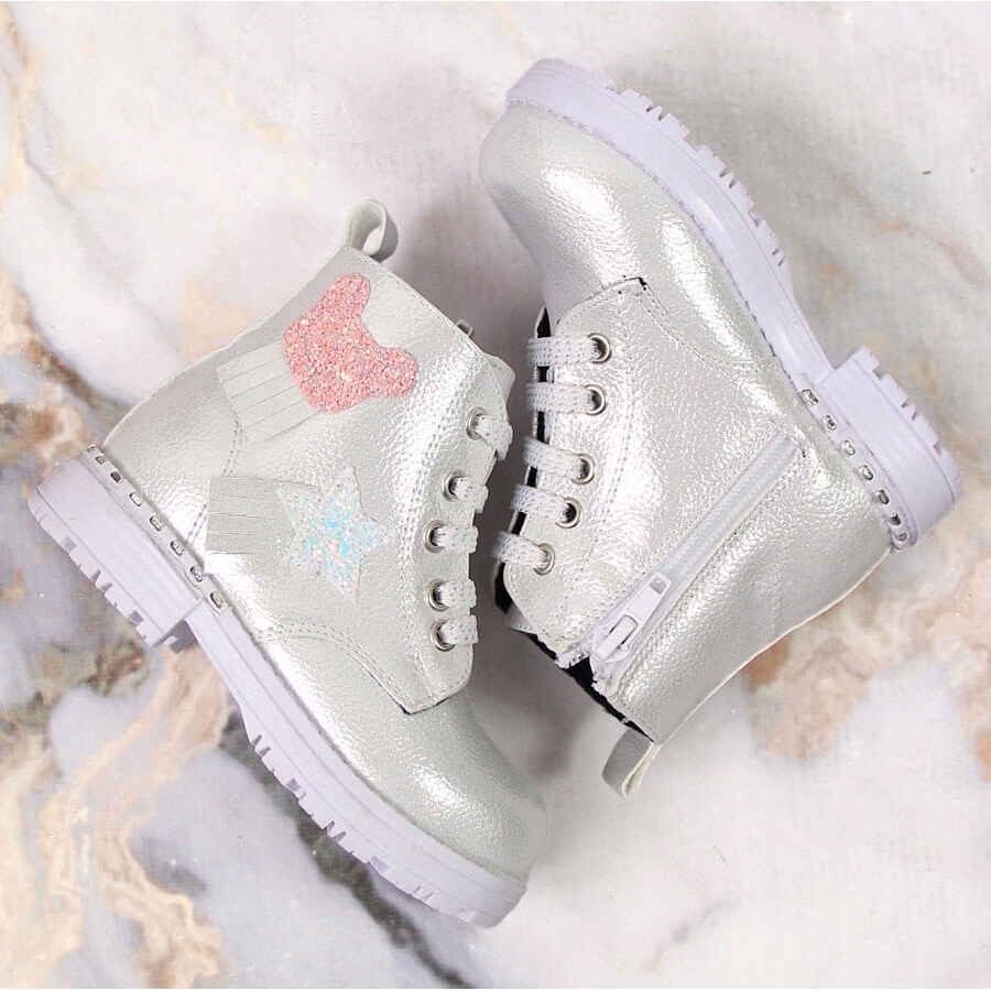 Botki dziewczęce połyskujące ocieplane r.24 Kod producenta 5904598022206