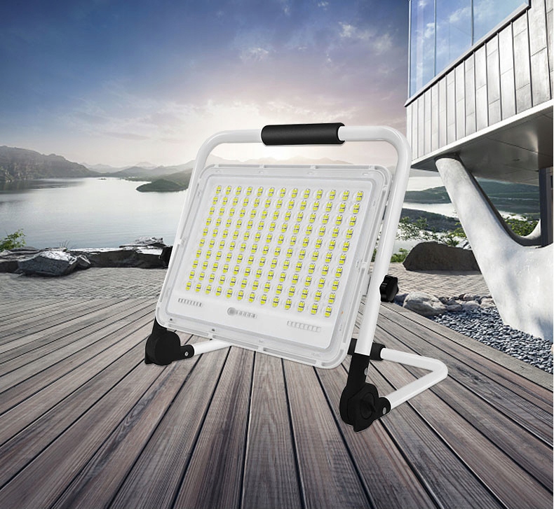 HALOGEN LED BUDOWLANY AKUMULATOROWY 100W 4w1 Jasność 10000 lm