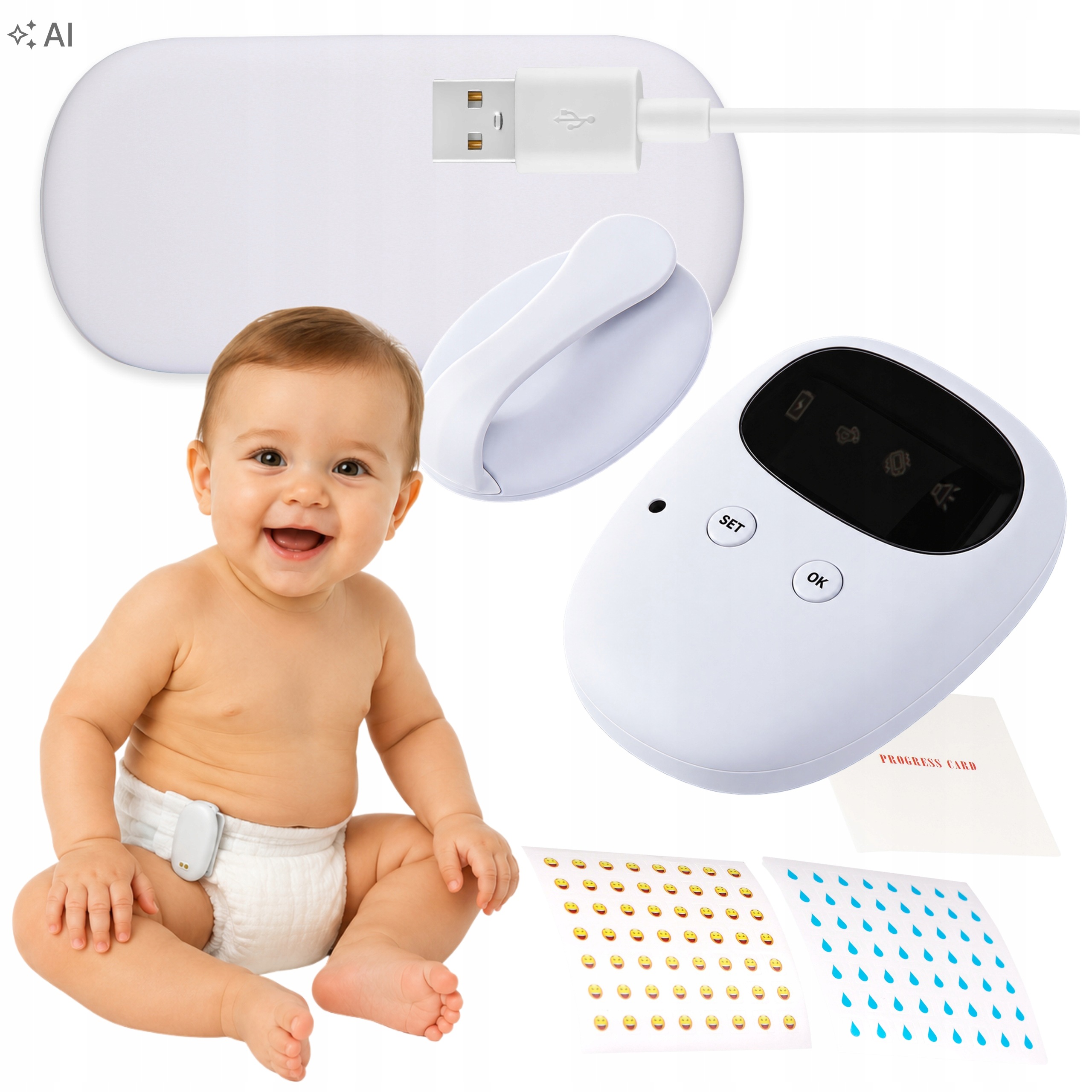 Alarm Probuzení nočního namáčení Senzor Vlhkosti V Posteli bezdrátový