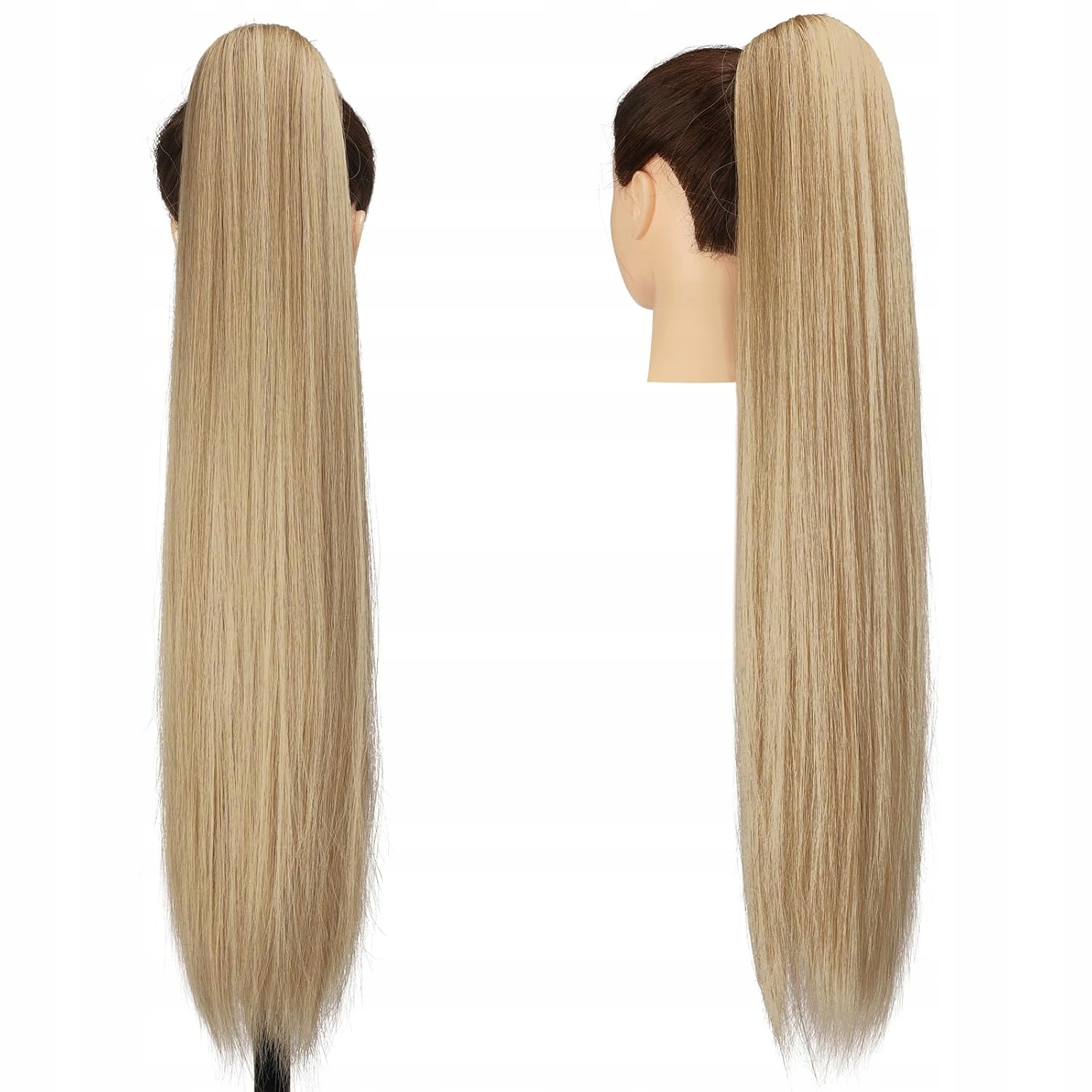 Připínací poník 50 cm Feshfen Rovný Blond Šňůrka 200% Hustá