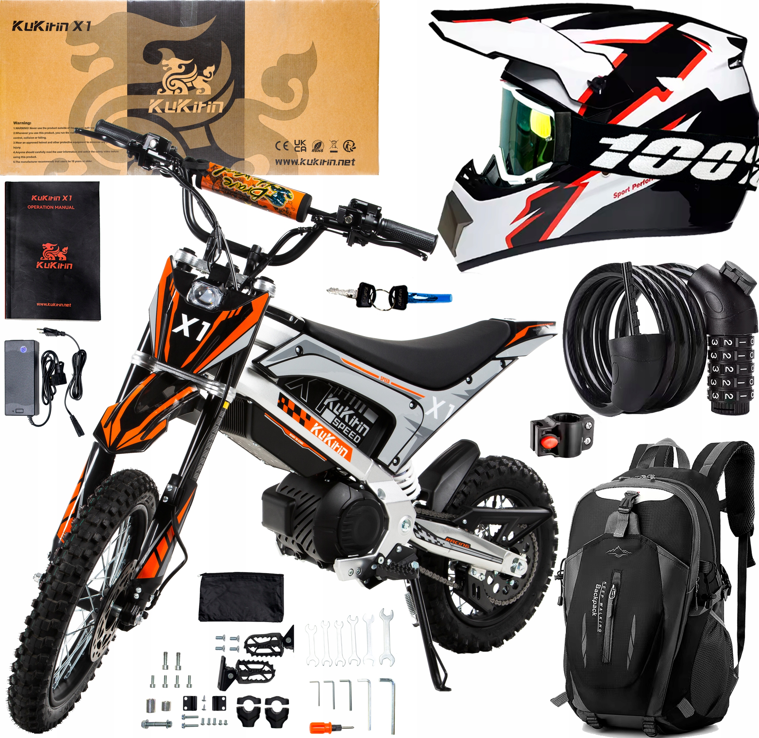 Kukirin X1 Elektrické vozidlo 1000W 50KM/H 48V 20.8Ah 50KM +3 dárky