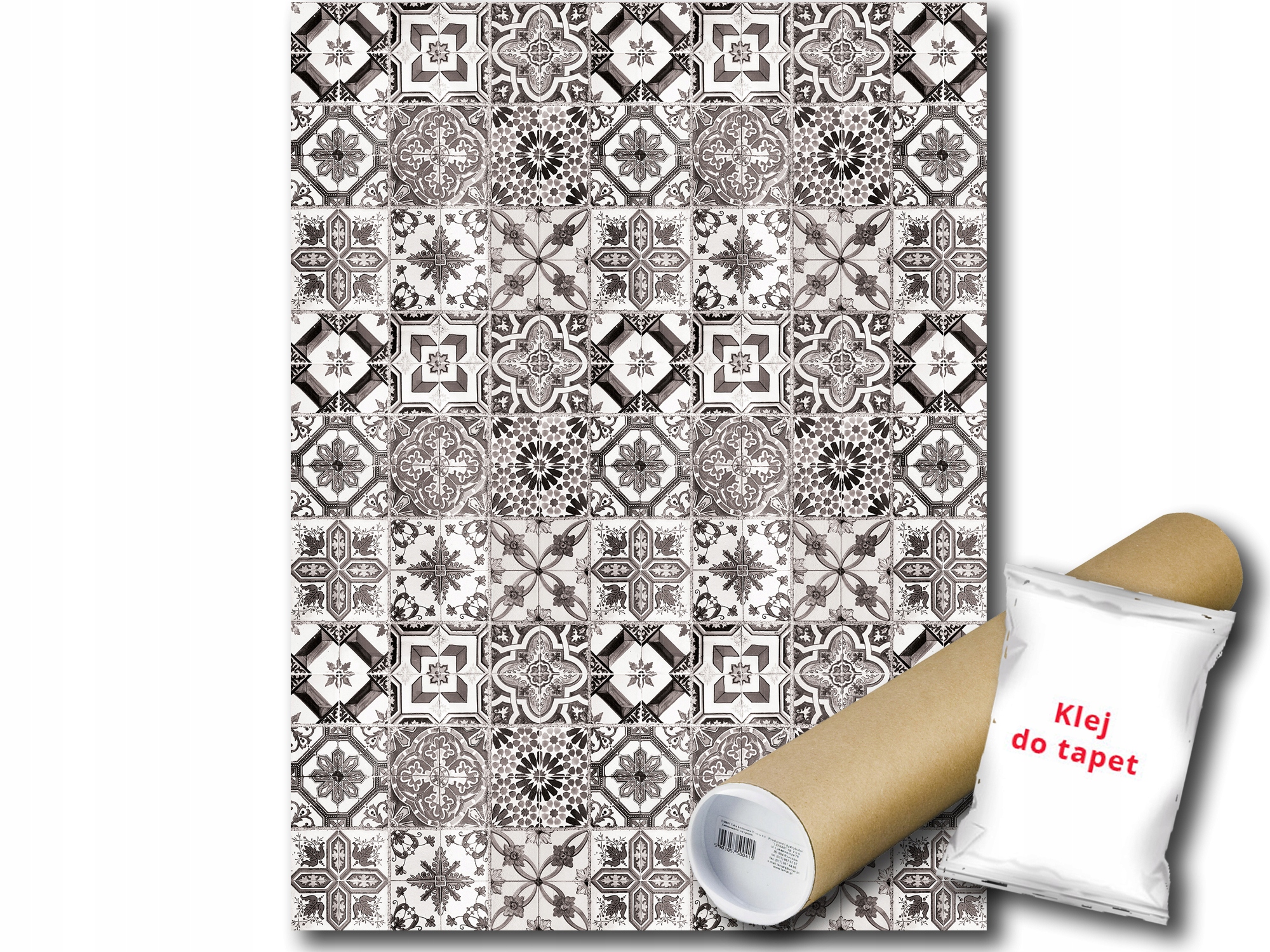 Tapeta Elegantní dlaždice Klasický ornament Monochromatická 206x275 lepidlo